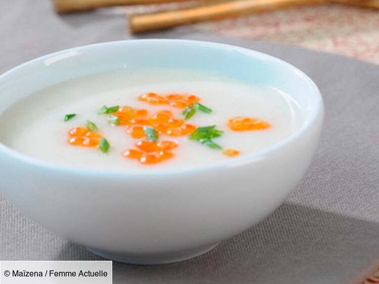 Soupe froide Du Barry aux ufs de saumon