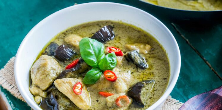 Curry Vert De Porc Aux Aubergines