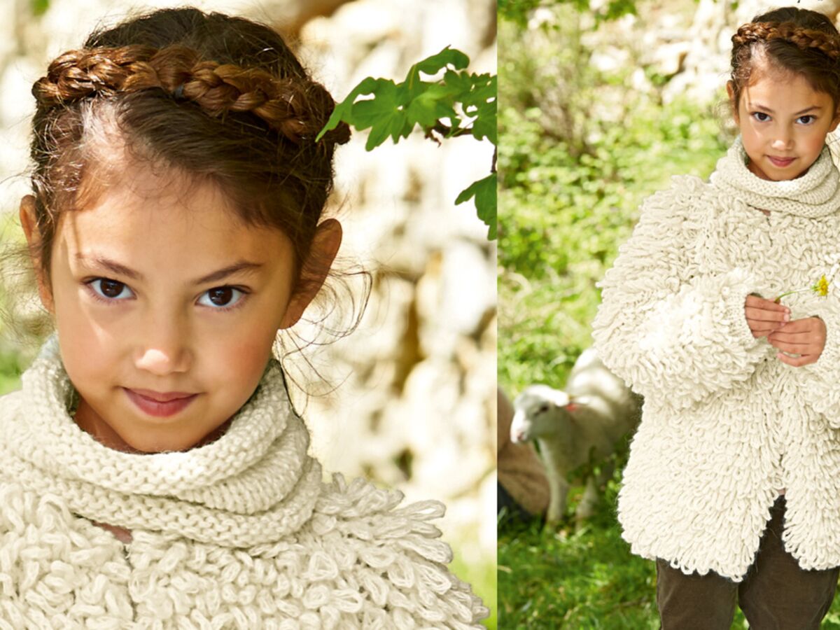 Modèle de tricot gratuit : le snood écru pour enfant : Femme Actuelle Le MAG