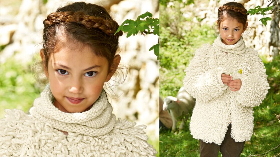 Modèle de tricot gratuit : le snood écru pour enfant