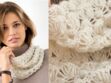 Modèle de tricot gratuit : le snood en maille dentelle