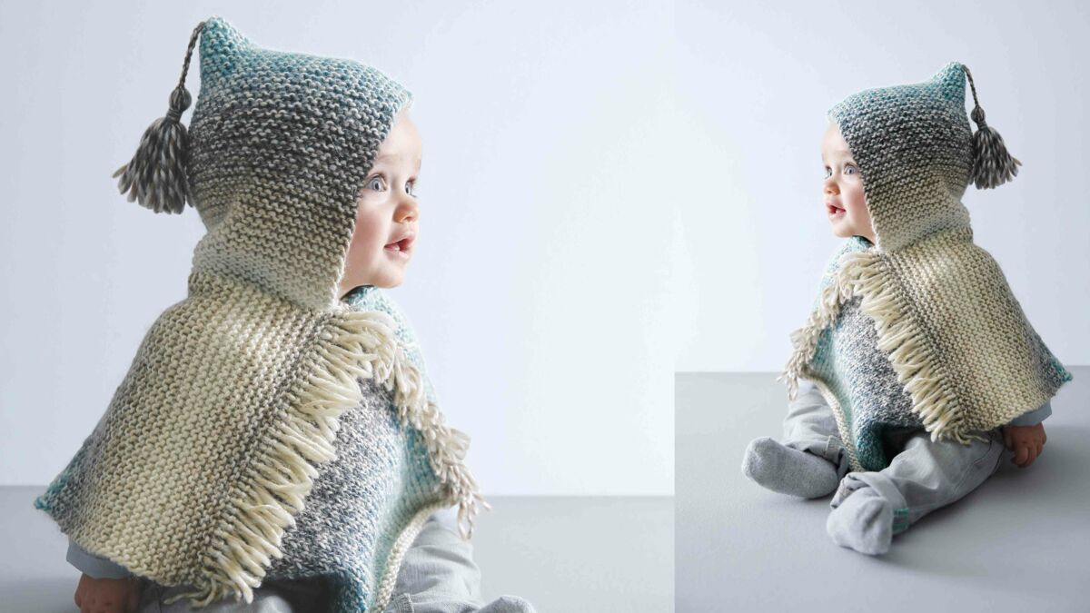 Un poncho tricoté pour bébé : Femme Actuelle Le MAG