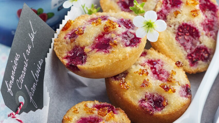 Financiers Aux Framboises Croquant Caramel Et Sel Decouvrez Les Recettes De Cuisine De Femme Actuelle Le Mag