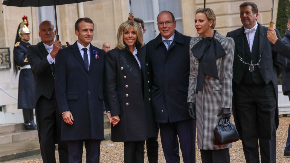 Photos - Albert et Charlène de Monaco : leurs jumeaux Jacques et Gabriella visitent l'Elysée avec Brigitte Macron (et le chien Nemo !)