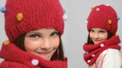 Bonnet fille d'hiver en tricot pour enfant de 0 à 2 ans • Petites Pirates