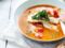 Bisque de homard et crevettes à la sole grillée et salicornes