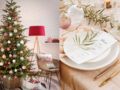 Tendance Noël 2018 : une déco de sapin et de table en rose et or