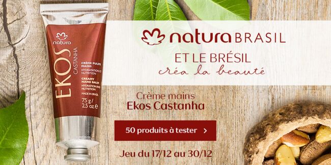 Testez la Crème Pulpe Mains Natura Brasil Ekos Castanha