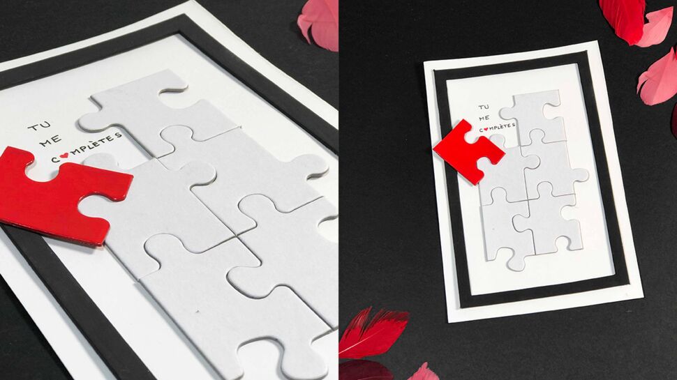 Une carte puzzle facile et pas chère pour la Saint-Valentin