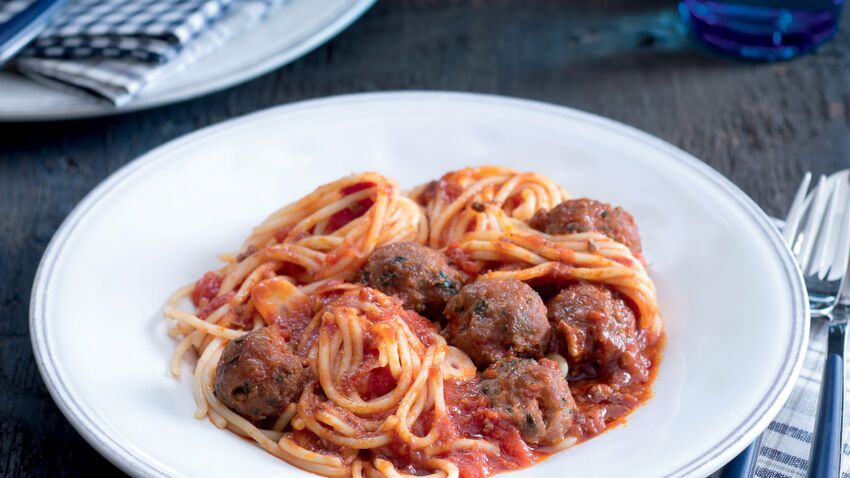 Recette Spaghetti aux boulettes de veau (facile, rapide)