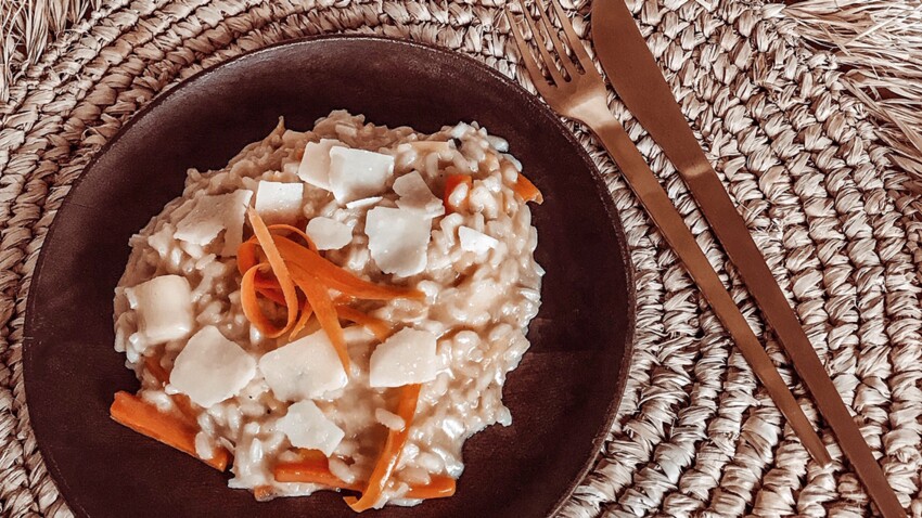 Risotto Bio Poireaux Carottes Et Parmesan Decouvrez Les Recettes De Cuisine De Femme Actuelle Le Mag