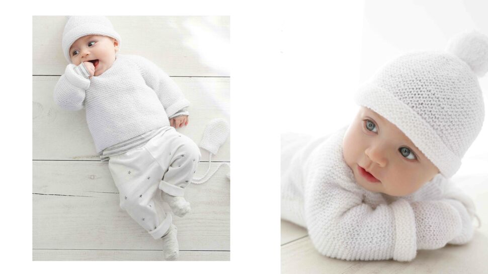 Bonnet naissance blanc - Bonnet bébé blanc - Mon Coffret Naissance