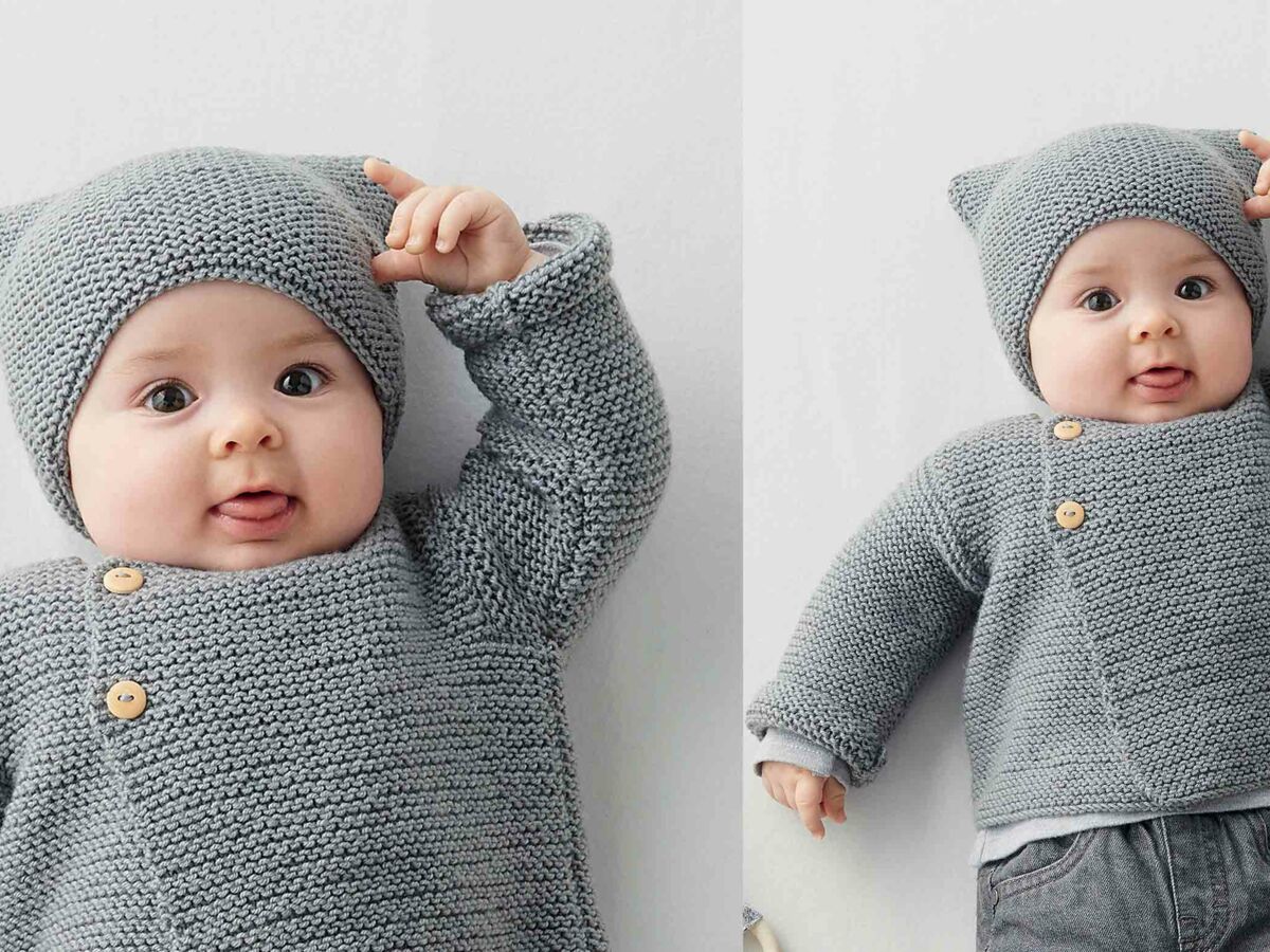 Bonnet tricot bebe fille 3 a 6 mois - Un grand marché
