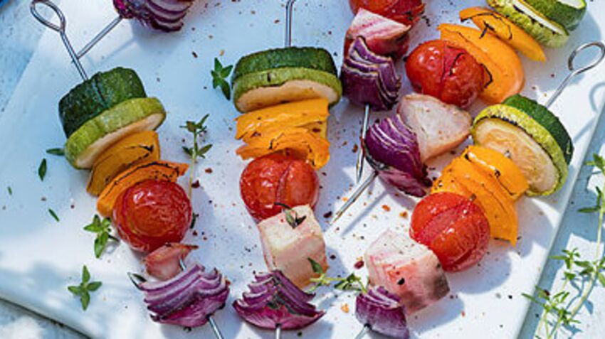 Brochettes de légumes arc-en-ciel rapide : découvrez les recettes de  cuisine de Femme Actuelle Le MAG