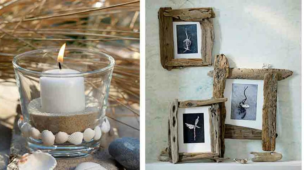 Cadres, photos, décoration de table : 6 idées faciles en coquillage et bois flotté