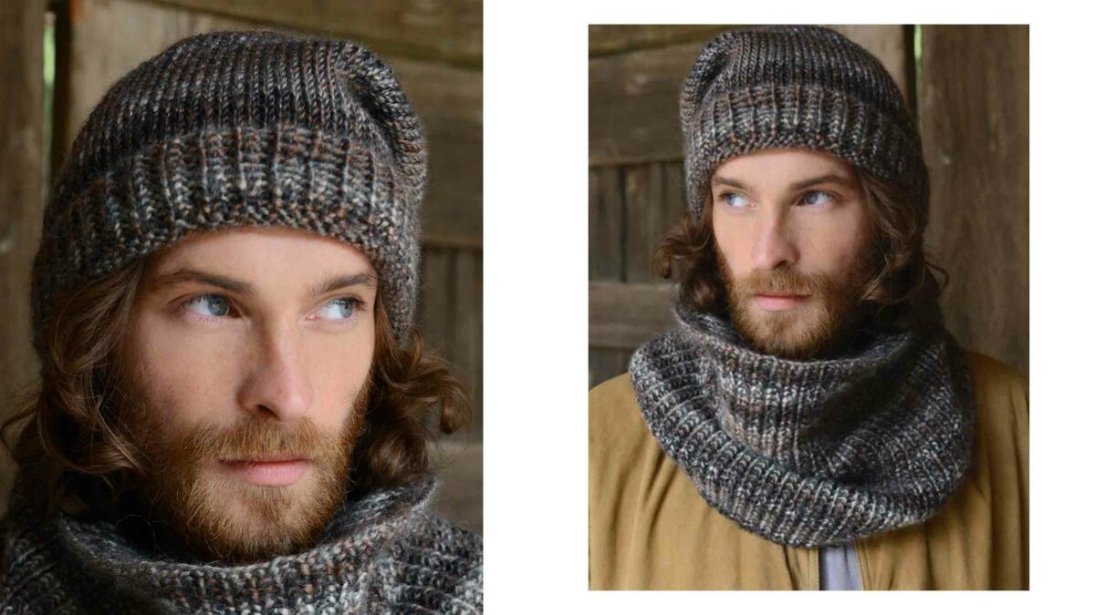 Kit et modèle bonnet à côtes à tricoter pour homme, facile