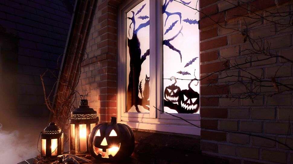DIY express pour halloween : des décors de fenêtre en papier