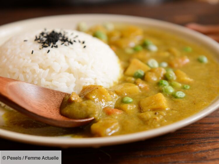 Poulet chinois au curry coco, légumes et riz - Recette