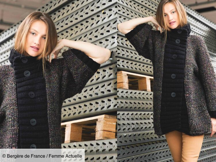 Tricot gratuit le manteau col montant Femme Actuelle Le MAG