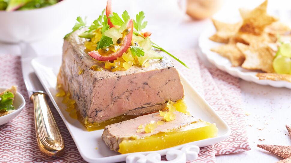 Terrine de foie gras et gelée fruits de la passion