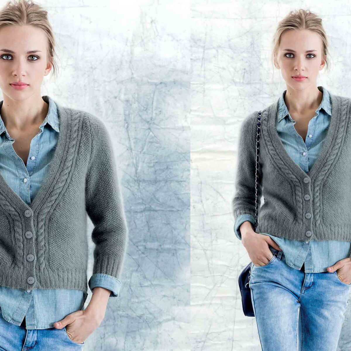 gilet laine torsadé femme