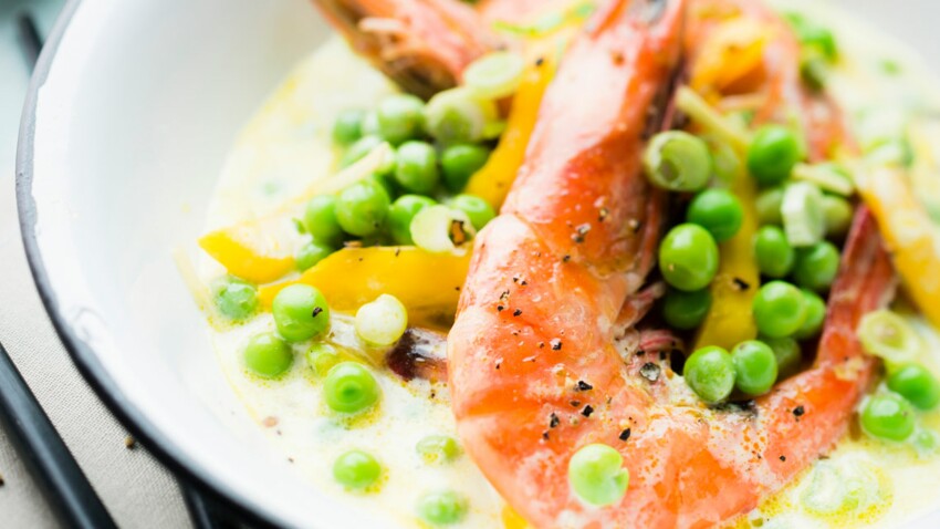 Curry De Petits Pois Aux Crevettes Decouvrez Les Recettes De Cuisine De Femme Actuelle Le Mag