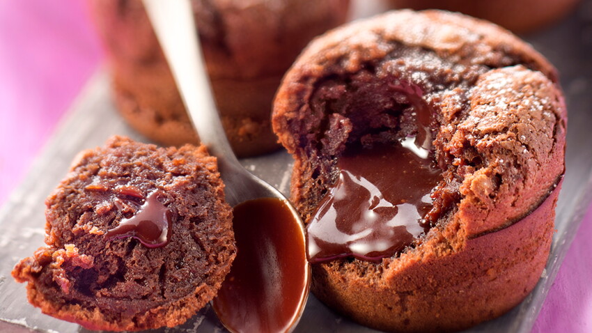 Petits Fondants Choco Cœur Caramel Decouvrez Les Recettes De Cuisine De Femme Actuelle Le Mag