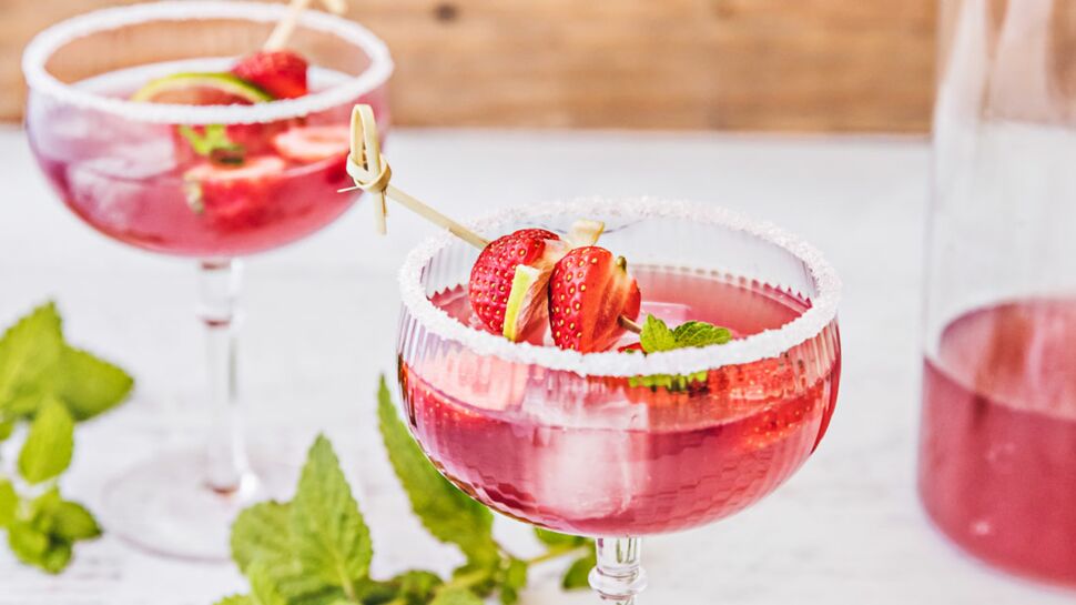Mocktail Coco Fraîcheur Bjorg, hibiscus et fraises