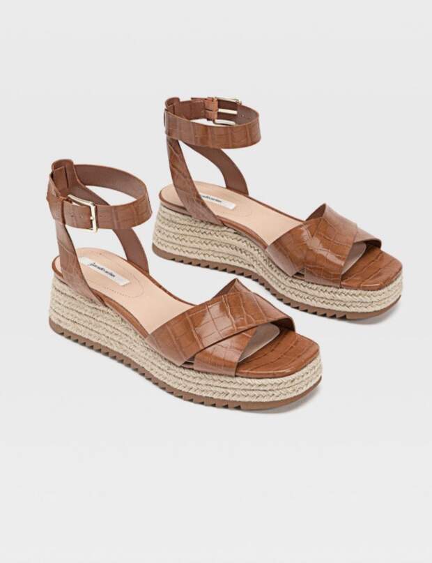 chaussure talon compensé en corde