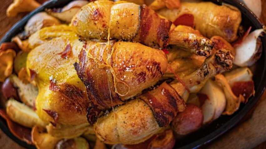 Chapon Fermier Des Landes Farci Au Foie Gras Et Aux Girolles Rapide ...