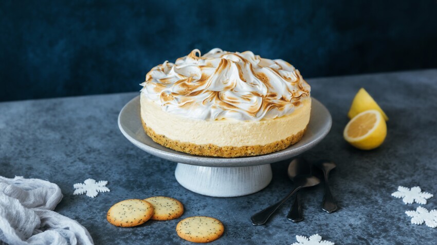 Cheesecake Citron Meringue Aux Fines Galettes Citron Pavot Gavottes Decouvrez Les Recettes De Cuisine De Femme Actuelle Le Mag