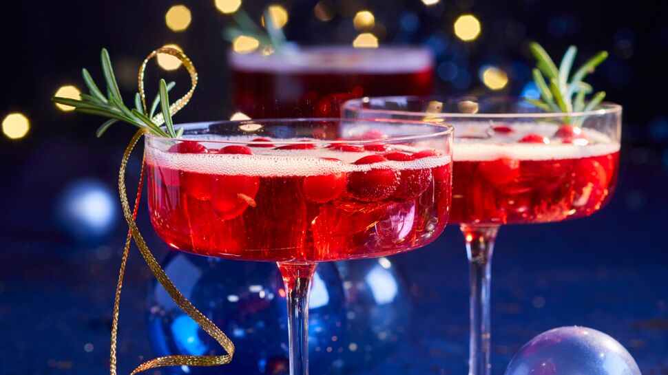 Cocktail pétillant cranberries et limoncello