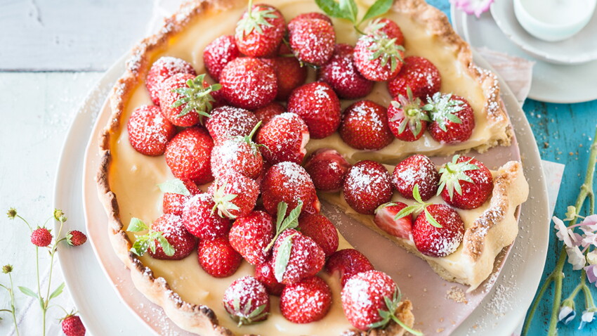 Tarte Aux Fraises Et Chocolat Blanc Decouvrez Les Recettes De Cuisine De Femme Actuelle Le Mag