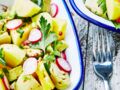 Salade de pommes de terre, avocat, cœurs d’artichaut, radis et ananas