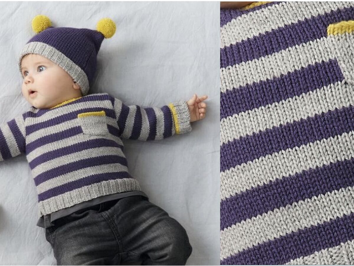 Comment tricoter un pull rayé pour bébé ?