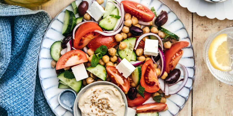 Salade de pois chiches à la grecque facile et rapide : découvrez les