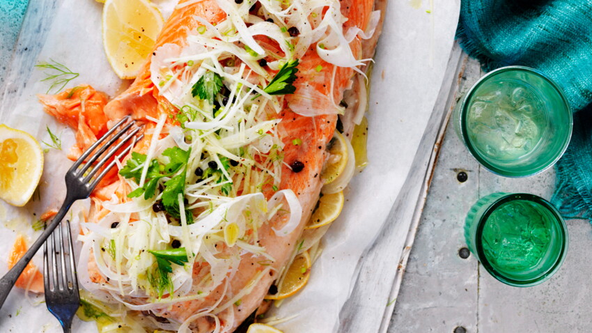 Saumon Entier Roti Aux Agrumes Et Fenouil Croquant Decouvrez Les Recettes De Cuisine De Femme Actuelle Le Mag