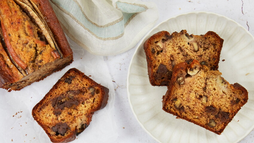 Banana Bread Aux Pepites De Chocolat Decouvrez Les Recettes De Cuisine De Femme Actuelle Le Mag