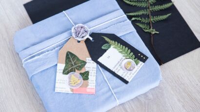 DIY de Noël : une pochette cadeau en papier kraft : Femme Actuelle Le MAG