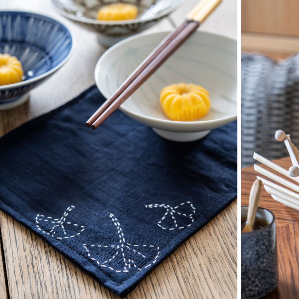 Déco japonaise à l'heure du thé : broder un set de table et créer