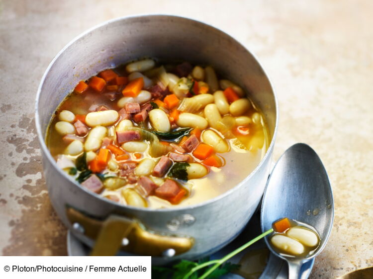 Soupe paysanne épaisse de haricots blancs au jambon facile : découvrez ...