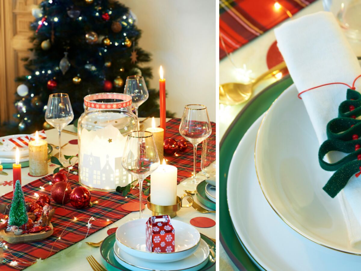 Serviettes de Table – Motifs de Noël – Bleu, Vert et Rouge - Tout