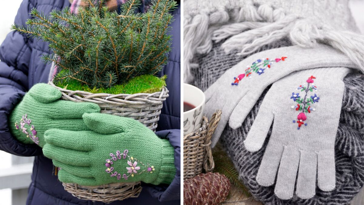 Comment broder des motifs sur des gants tricotés : Femme Actuelle