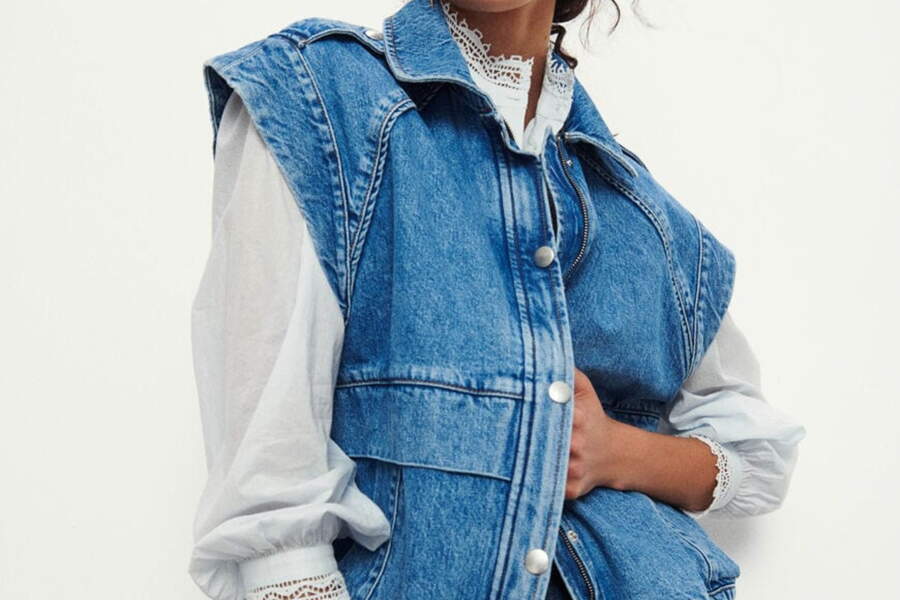 Veste En Jeans Sans Manche Femme