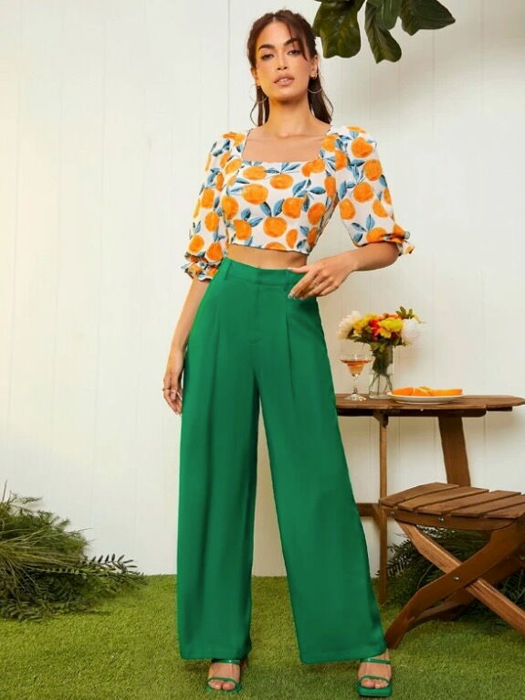 Pantalon Femme Style Palazzo à Carreaux - Taille 44 - Neuf Sans étiquettes - Pour L'été