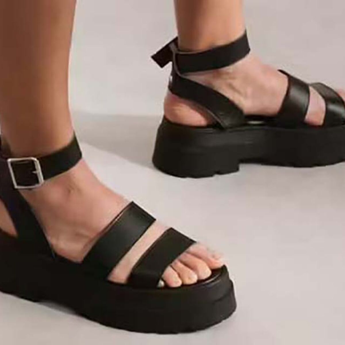 sandale plateforme noir