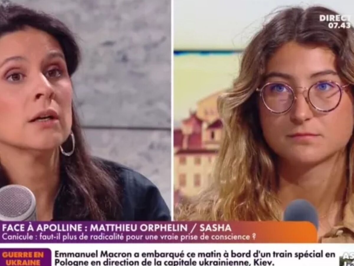 Apolline Est En Train De Naviguer Sur Le Web Honteux", l'attitude d'Apolline de Malherbe durant l'interview d'une  militante écologique choque la toile : Femme Actuelle Le MAG