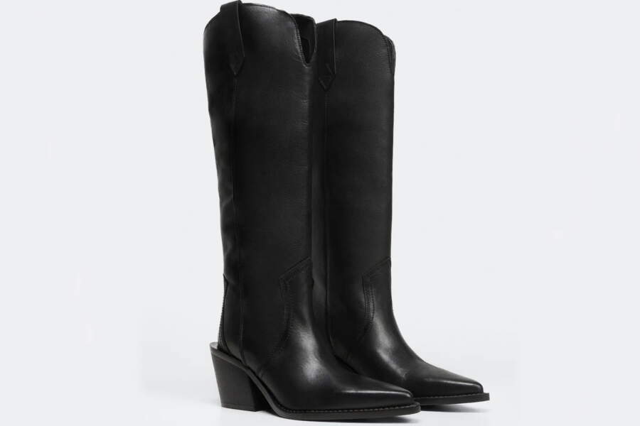Bottes Western Brodées Pour Femmes - Bottes Cow-boy Cuir PU Talons Hauts - Style Automne Hiver