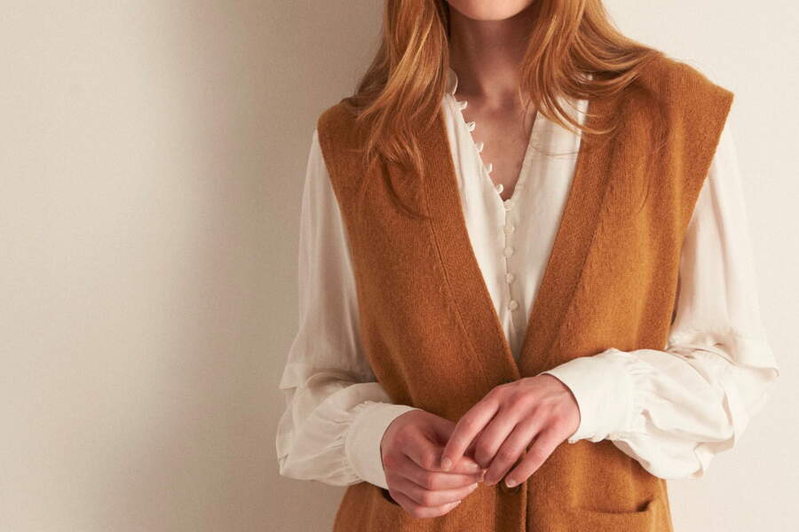 Bordeaux Pull Sans Manche Femme Camaieu CAMAÏEU PULL ROUGE Boutons