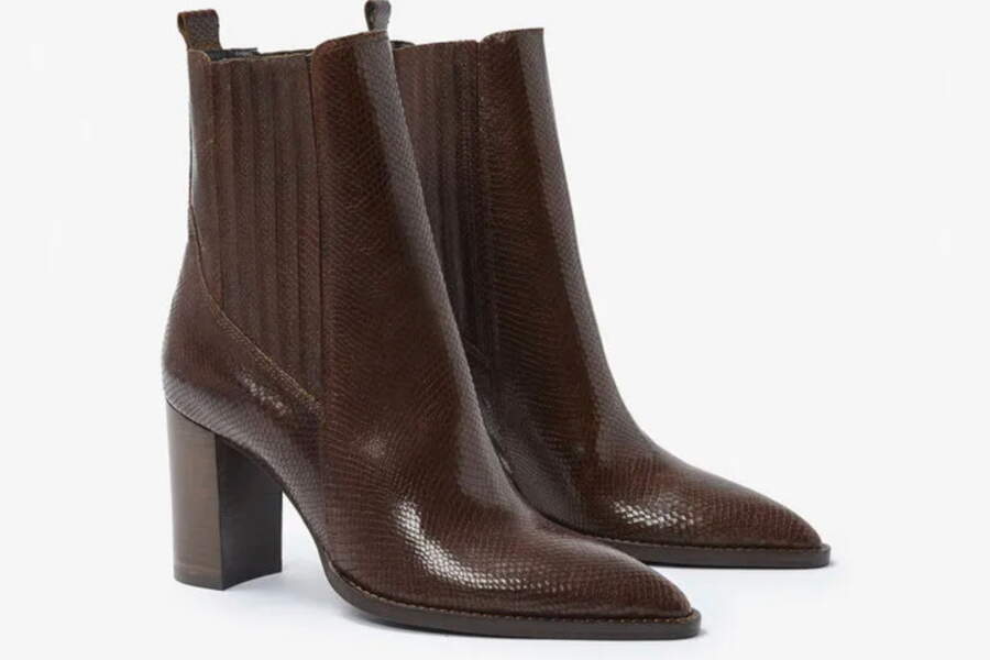 Bottines Femme En Daim Synthétique à Talon Moyen - Style Cowboy, Enfilage Facile, Confortables Pour Automne/Hiver
